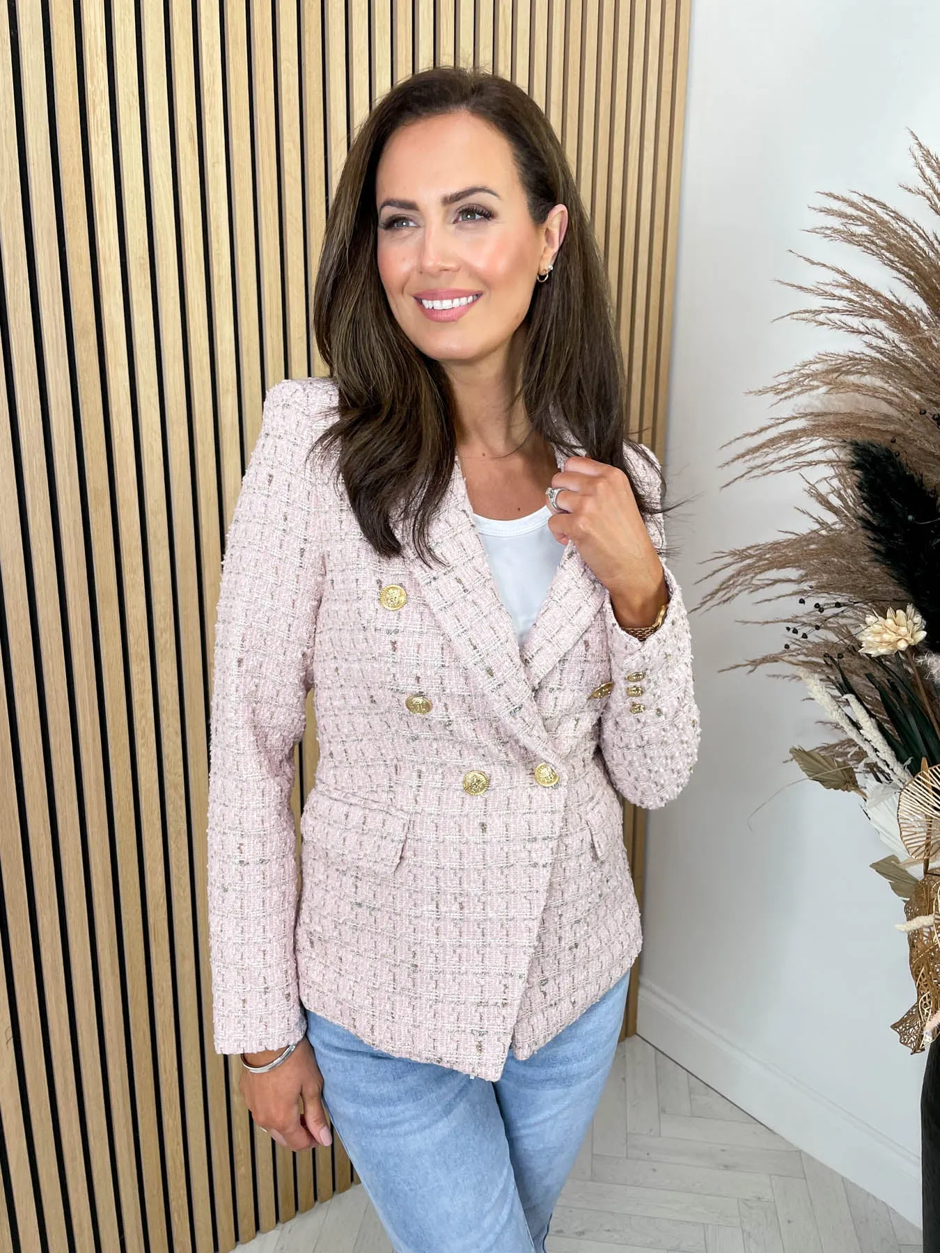 Kendall Tweed Luxe Blazer - Blush