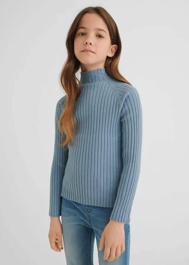 Knit mockneck for teen girl - French Blu