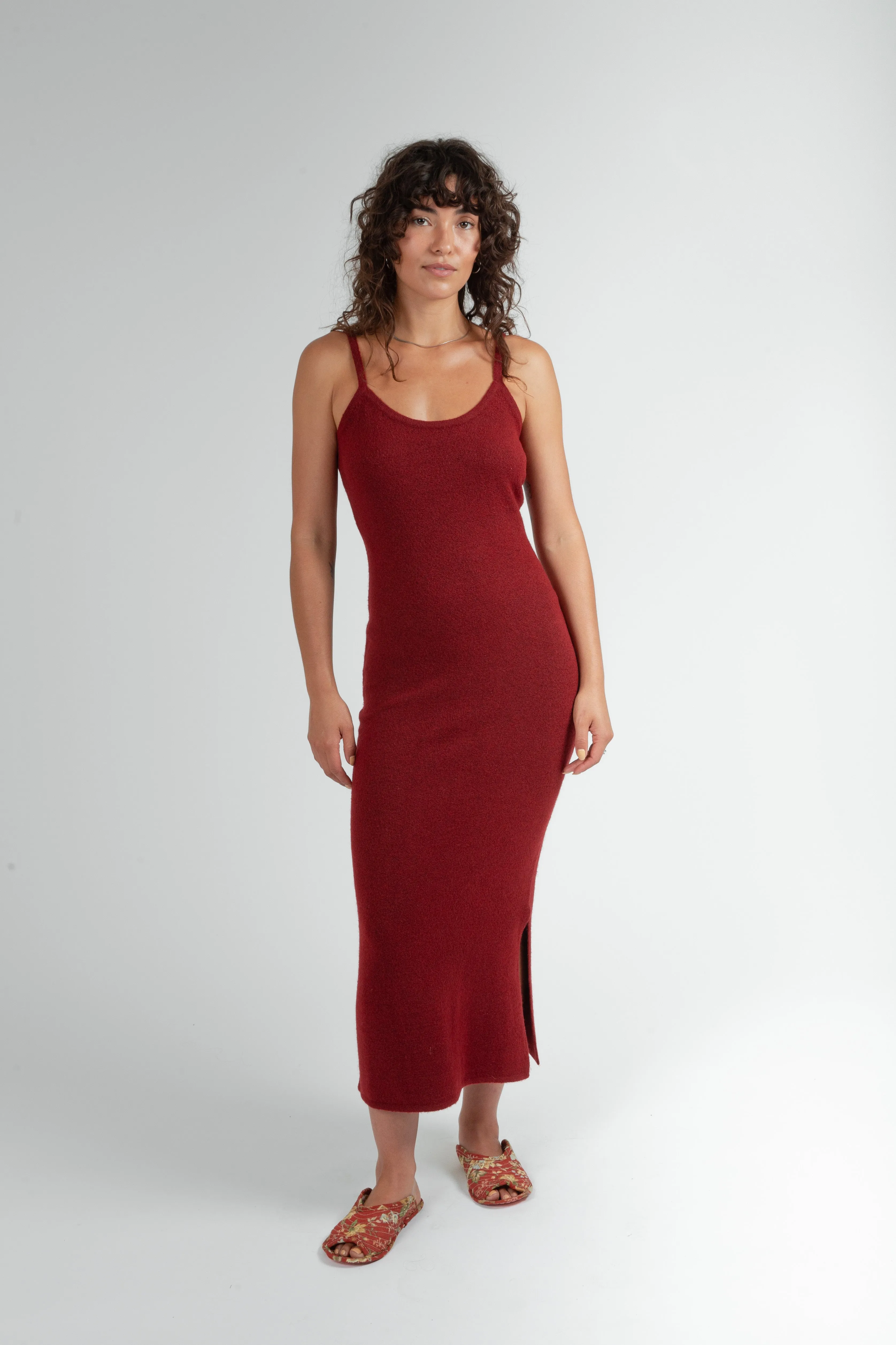 La Rochelle Knit Midi Dress Red