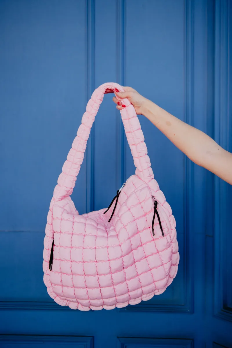 Light Pink Puffer Tote Bag