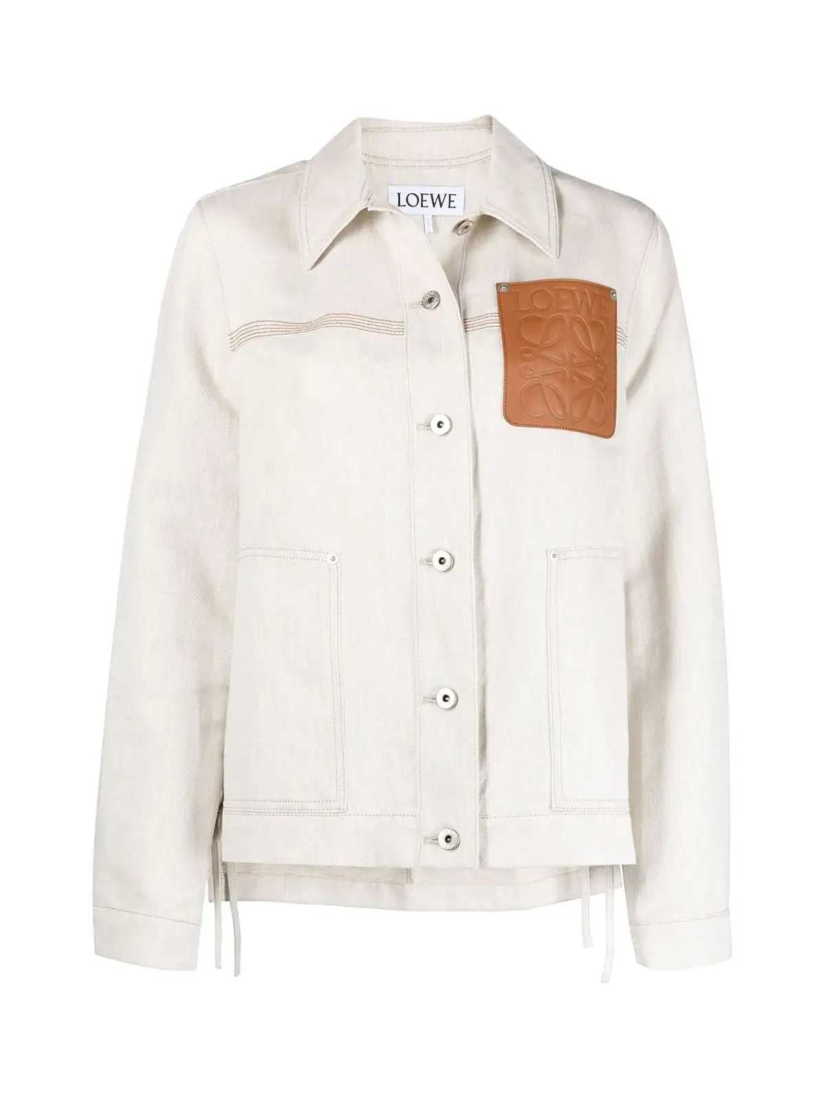 logo-patch buttoned-up jacket