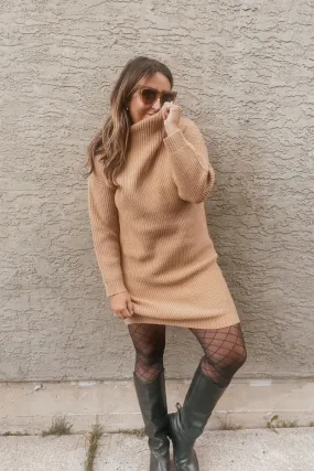 Lyla&Luxe Betty Sweater Dress in Mocha