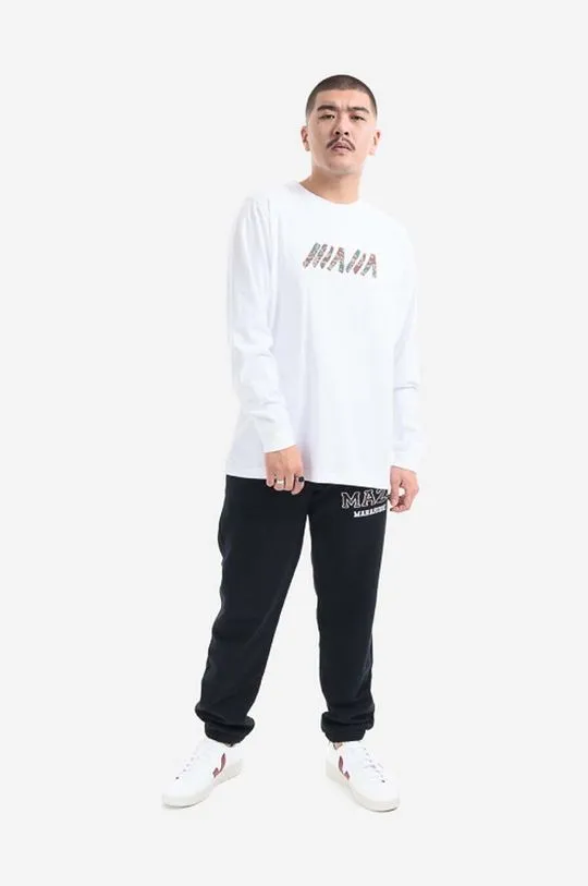 Maharishi cotton longsleeve top Monster Tiger Longsleeve T-Shirt white color