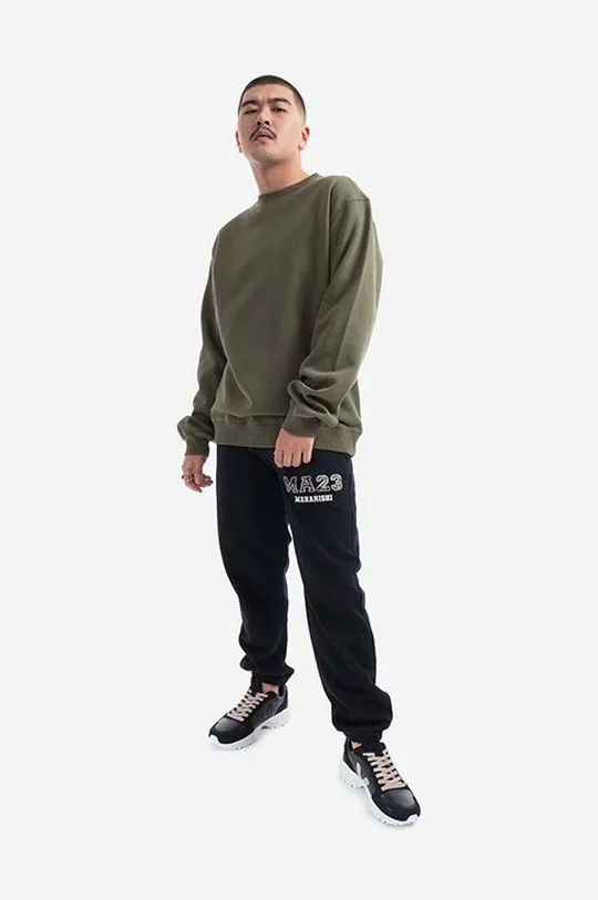 Maharishi cotton sweatshirt men's green color