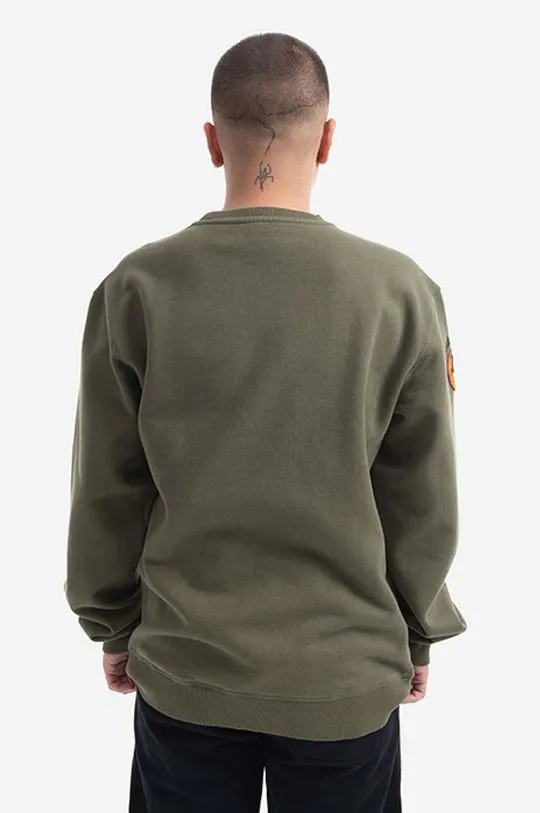 Maharishi cotton sweatshirt men's green color