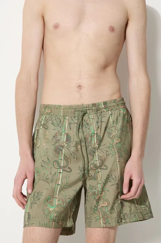 Maharishi swim shorts Dragon Bamboo green color 1272.OLIVE