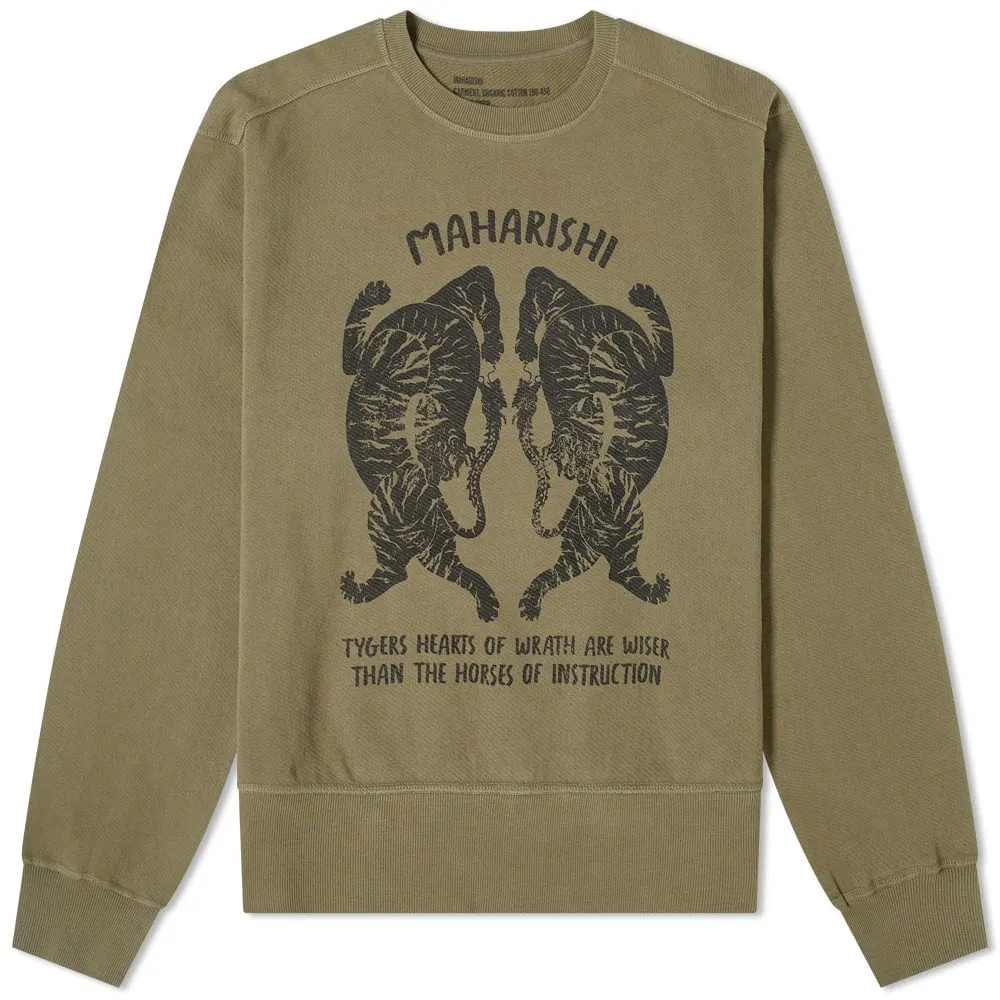 Maharishi Tigers Of Wrath U.S. Crew SweatOlive