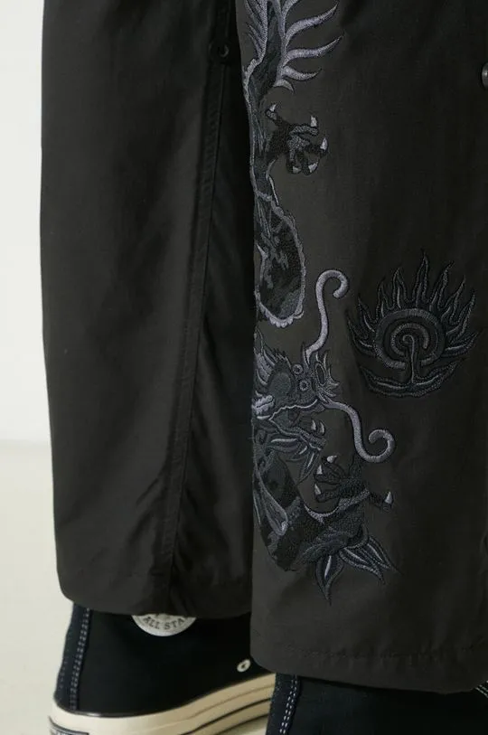 Maharishi trousers Original Dragon Snopants men's black color 5063.BLACK