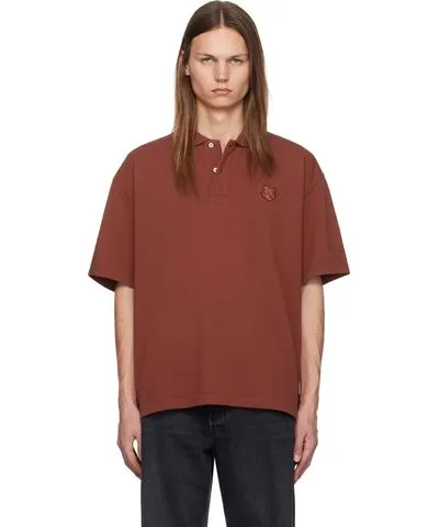 Maison Kitsune Brown Bold Fox Head Polo