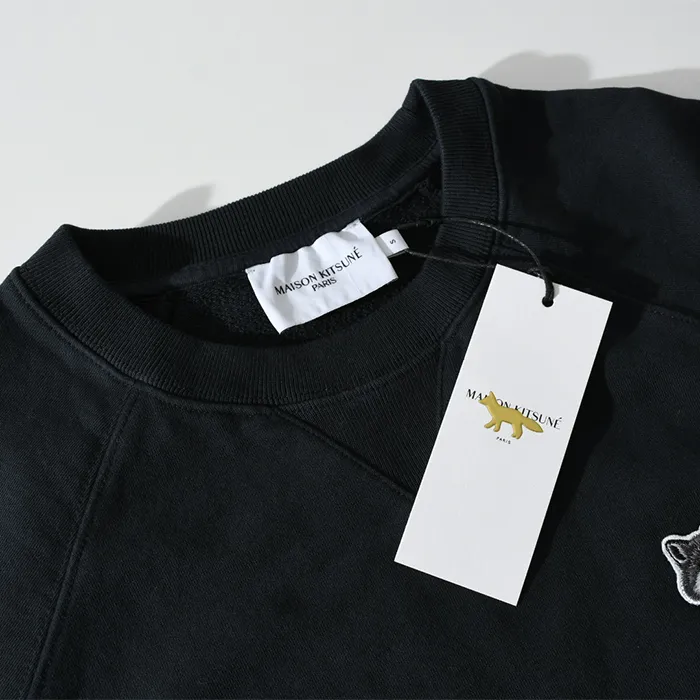 MAISON KITSUNE  |Crew Neck Long Sleeves Plain Cotton Logo Designers