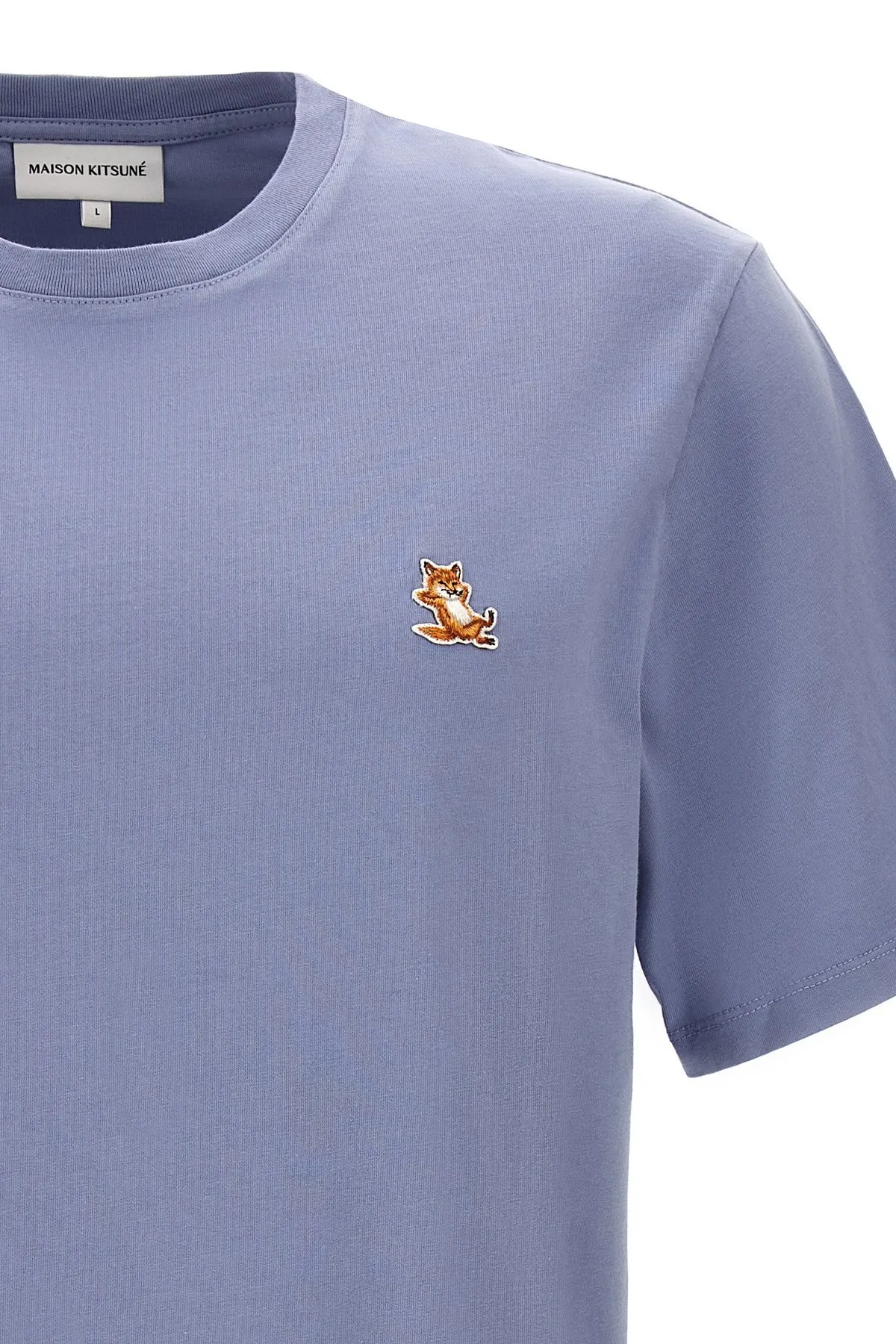 MAISON KITSUNE  |Crew Neck Plain Other Animal Patterns Cotton Short Sleeves