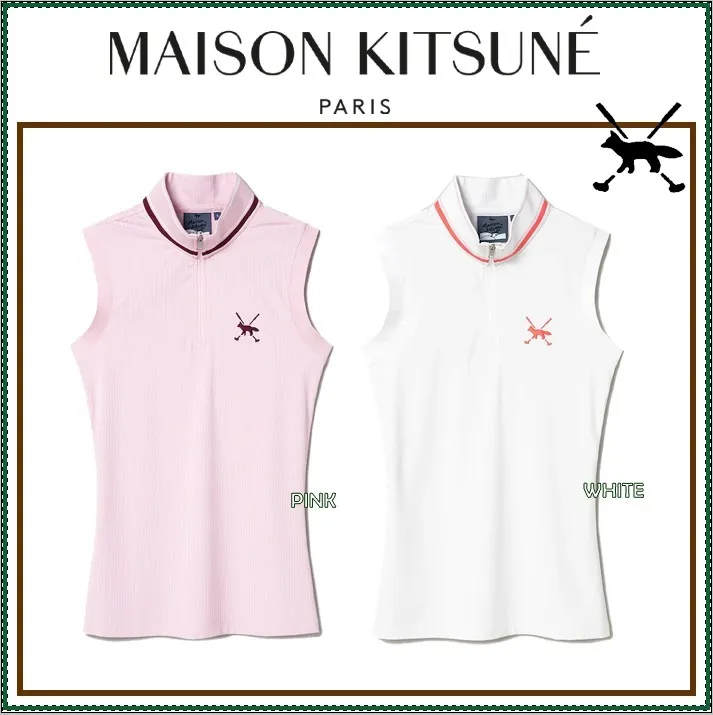 MAISON KITSUNE  |Sleeveless Street Style Plain Logo Tanks & Camisoles