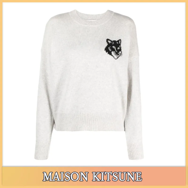 MAISON KITSUNE  |Street Style Cotton Logo V-neck & Crew neck