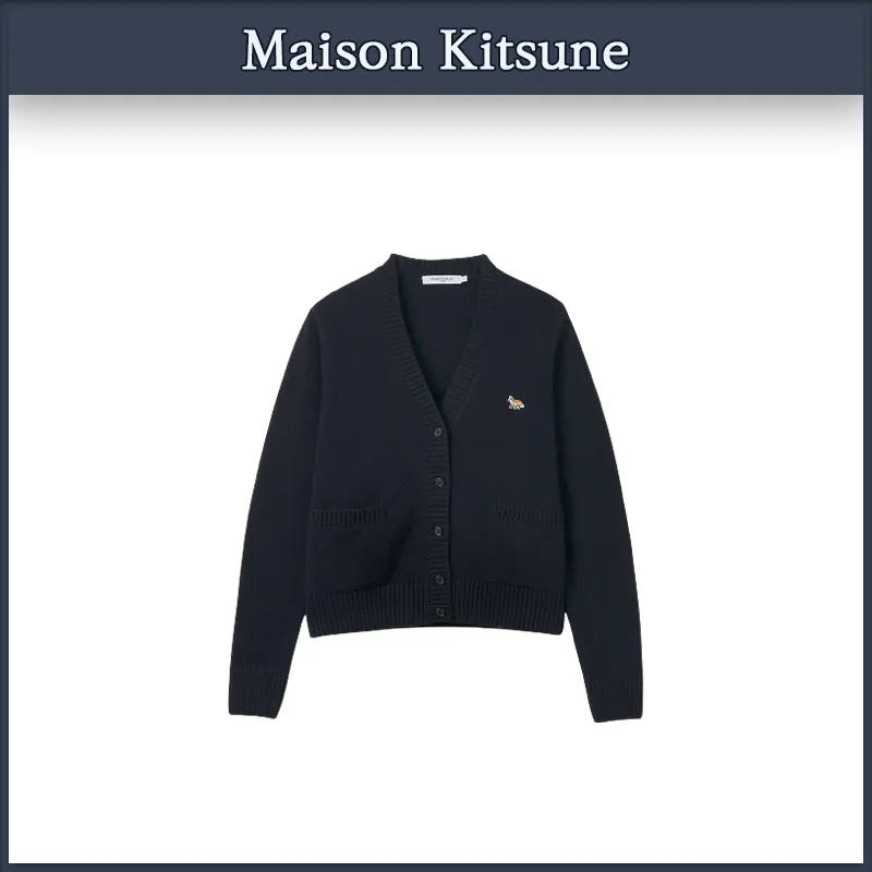 MAISON KITSUNE  |Street Style Logo Cardigans