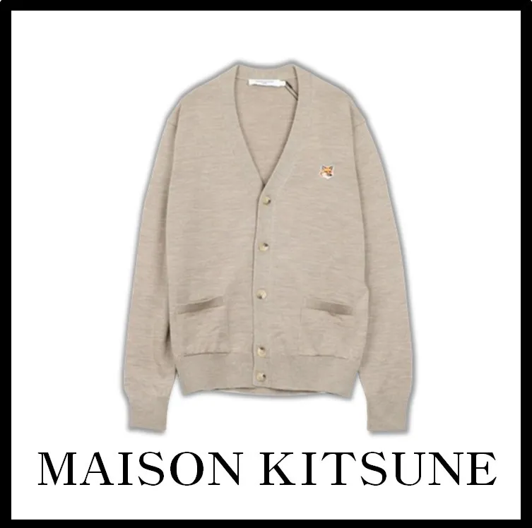 MAISON KITSUNE  |Street Style Logo Designers Cardigans