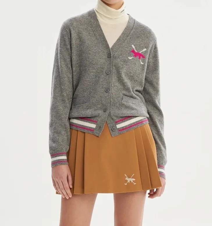 MAISON KITSUNE  |Street Style Long Sleeves Plain Logo Cardigans