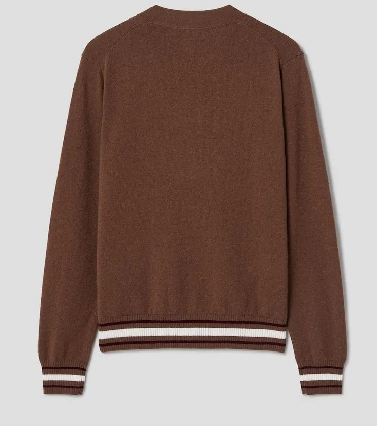 MAISON KITSUNE  |Street Style Long Sleeves Plain Logo Cardigans