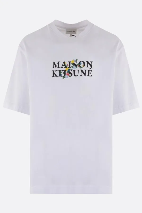 MAISON KITSUNE  |Street Style U-Neck Cotton Short Sleeves Logo Designers