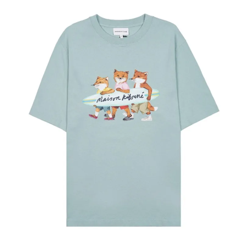 MAISON KITSUNE  |Street Style U-Neck Plain Other Animal Patterns Cotton