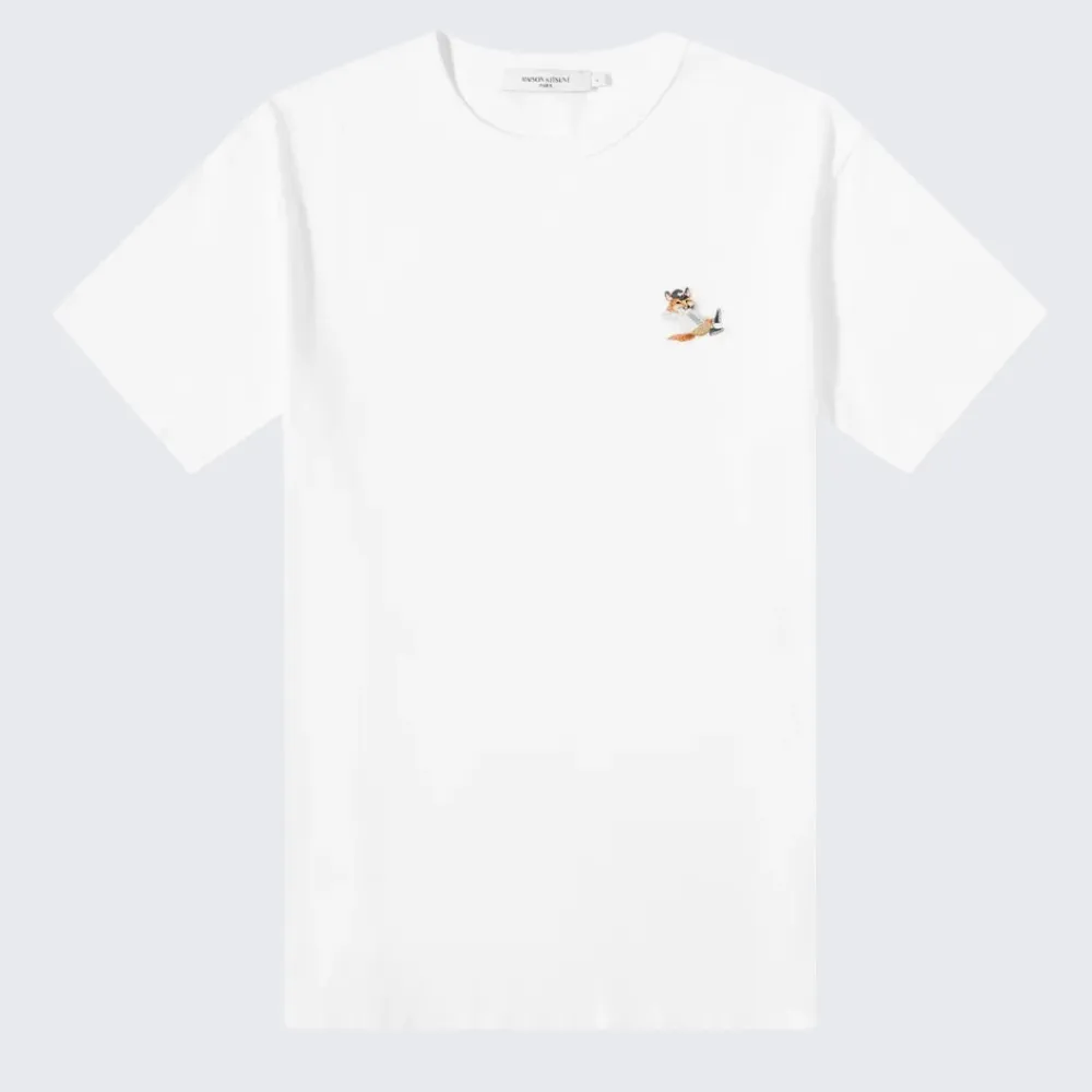 MAISON KITSUNE  |U-Neck Plain Other Animal Patterns Cotton Short Sleeves Logo