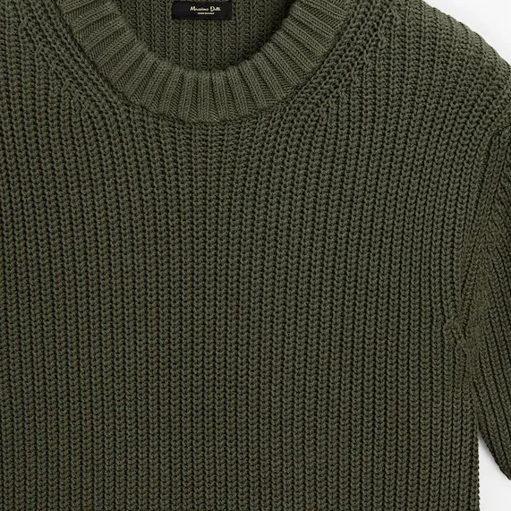 Massimo Dutti  |Short sleeve purl knit sweater