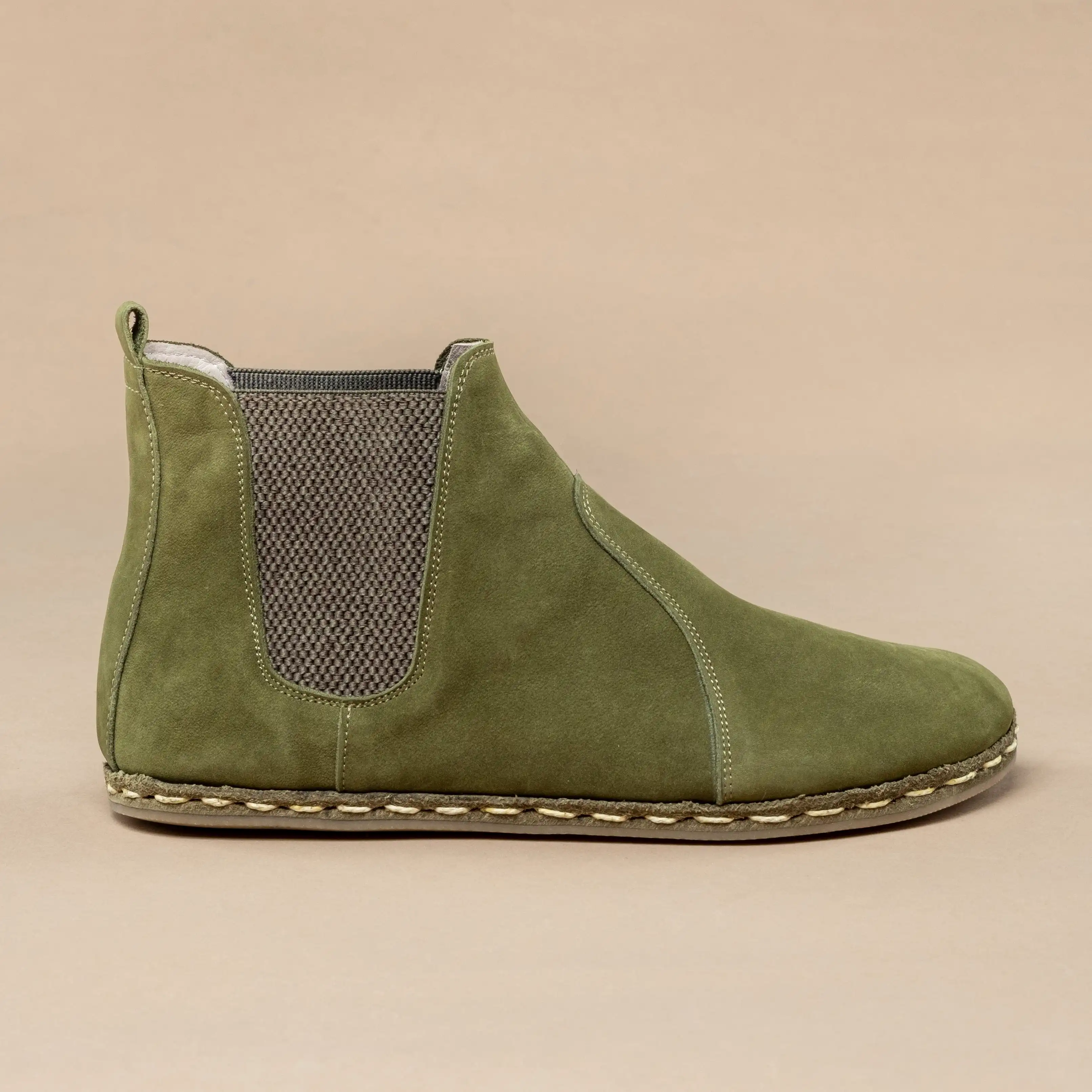 Men's Olive Barefoot Chelsea Boots