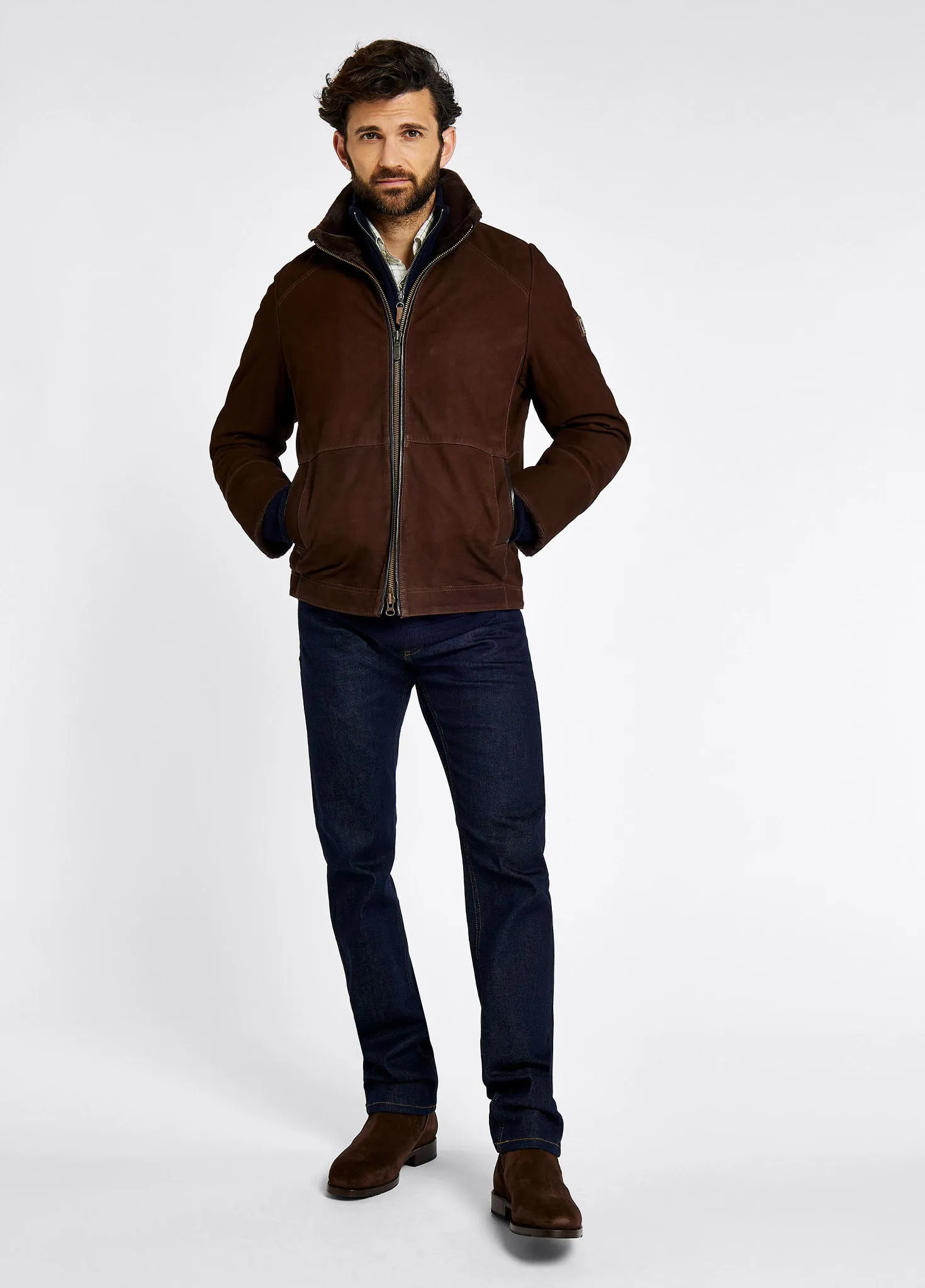 Merriman Men’s leather jacket – Walnut