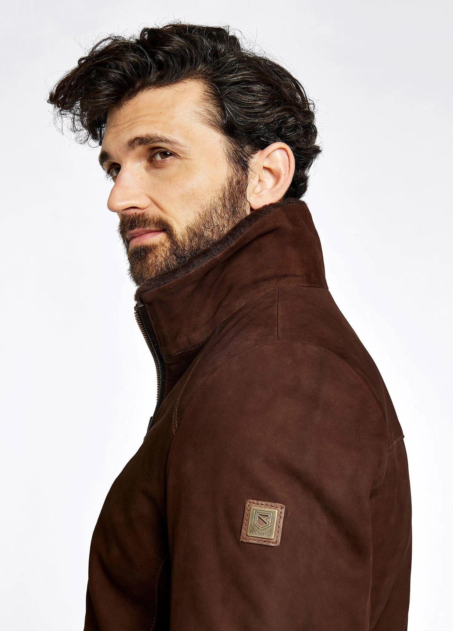 Merriman Men’s leather jacket – Walnut