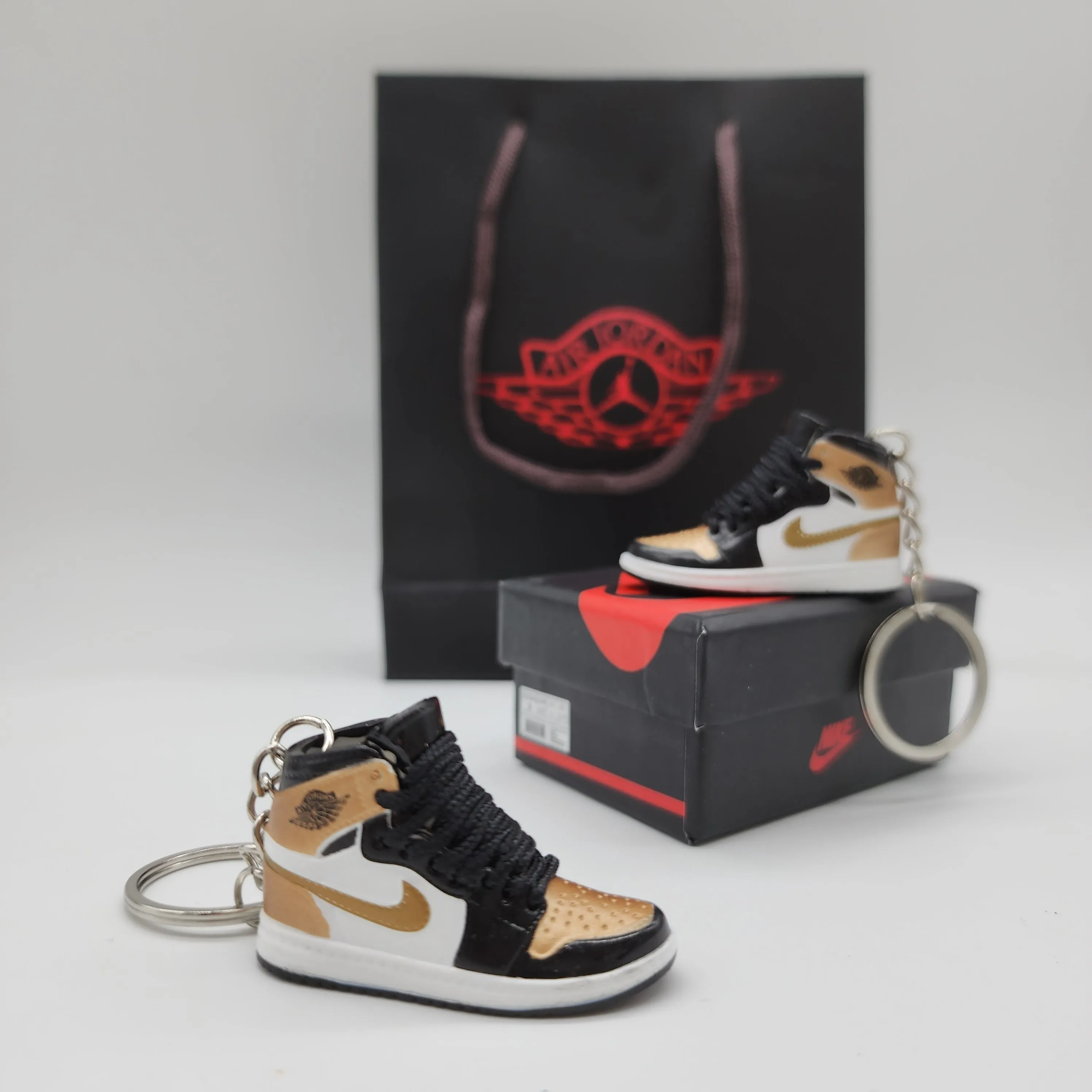 Mini Sneaker Keyring- AJ1 (Black/ Gold)