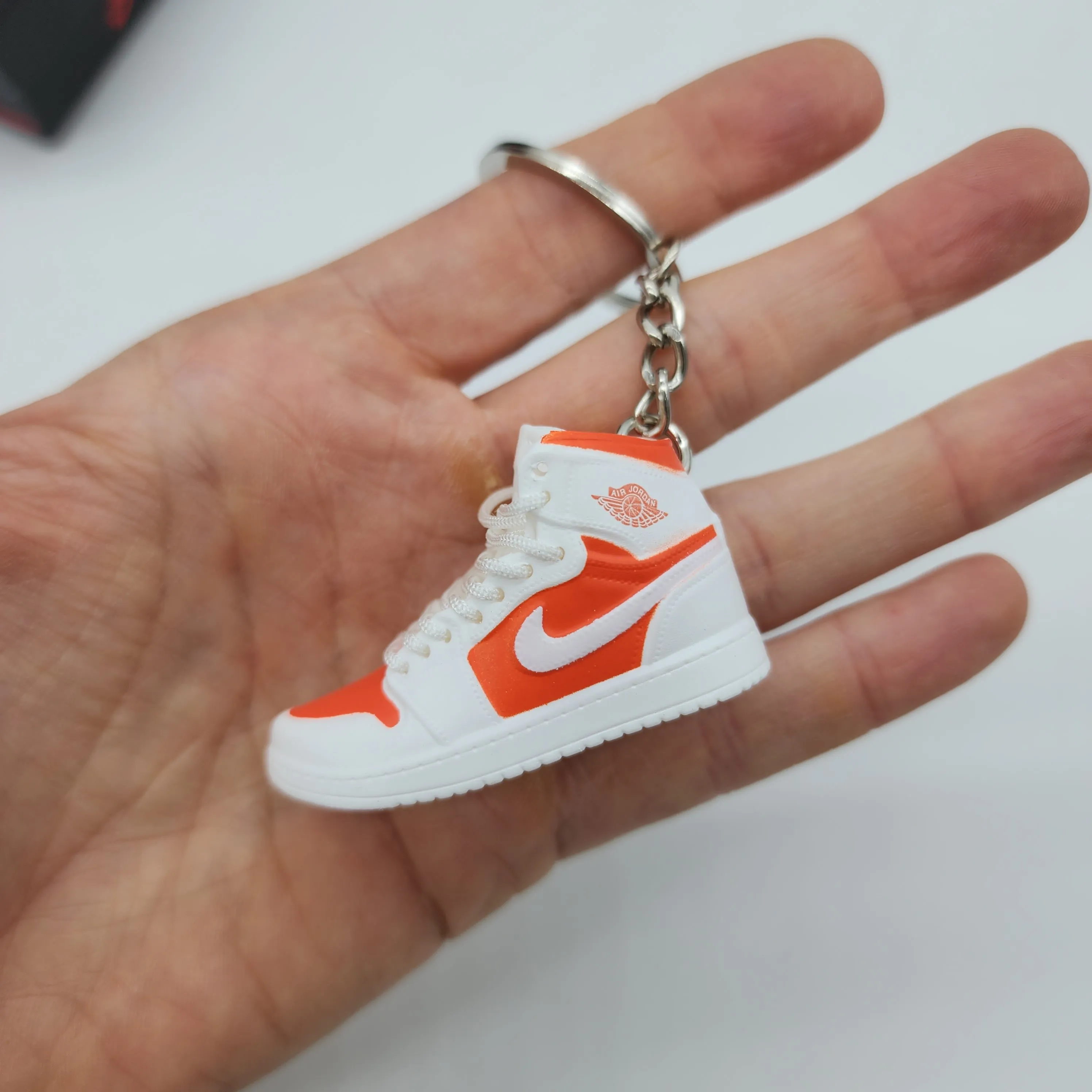 Mini Sneaker Keyring- AJ1 (White/Orange