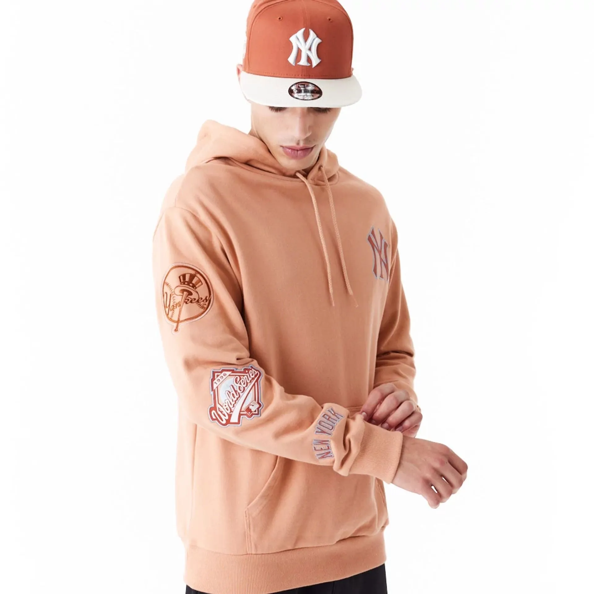 New York Yankees MLB World Series Brown Oversized Pullover Hoodie