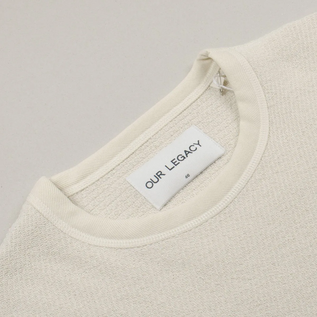 Our Legacy SPLASH - Open Longsleeve Sweatshirt - White Chunky Waffle