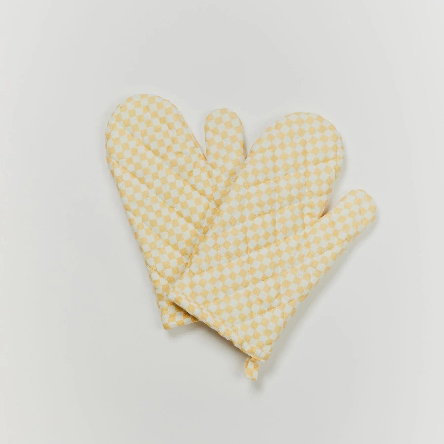 Oven Mitt Tiny Checkers Peach (set of 2)