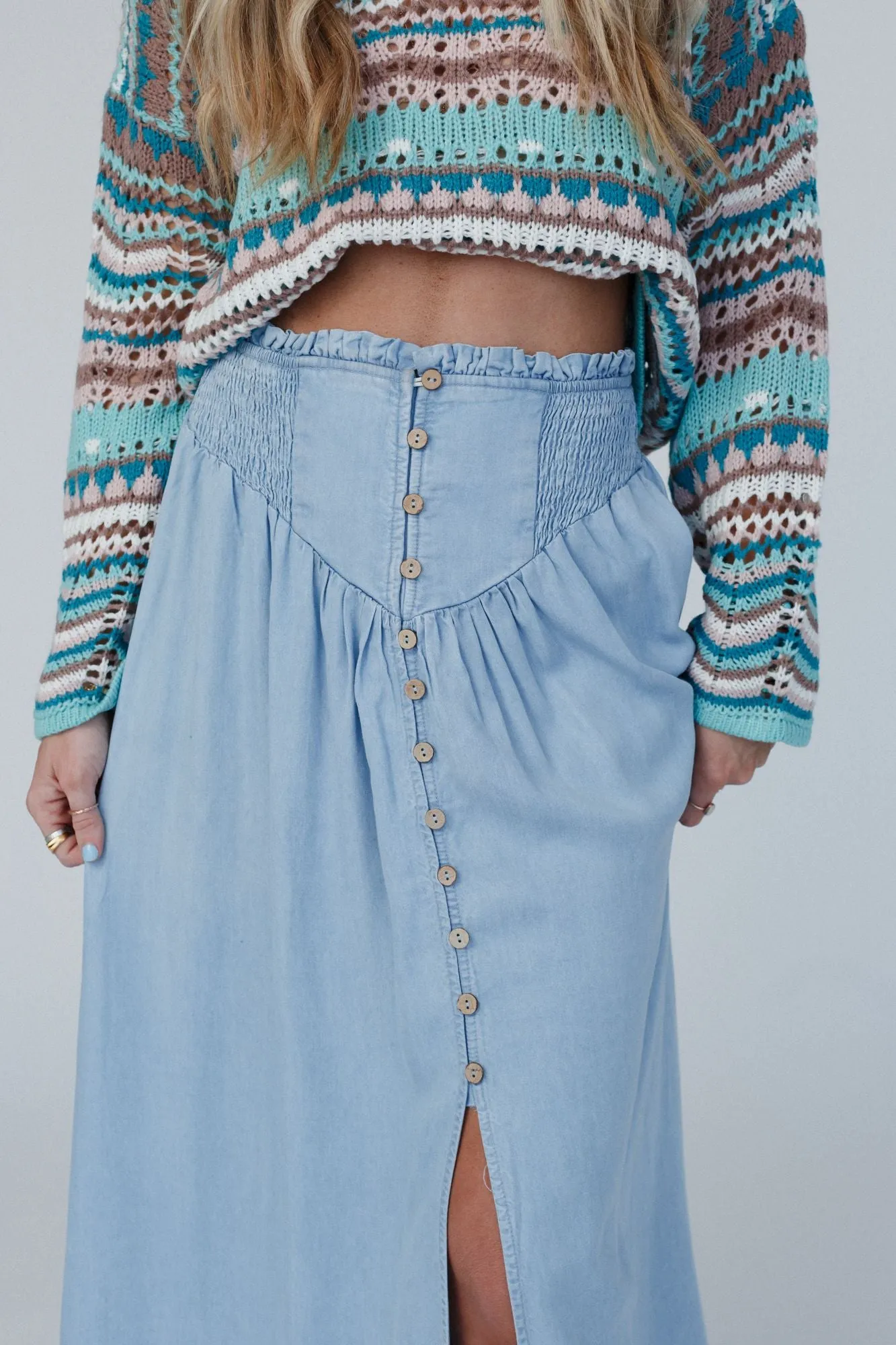 Pacific Coast Denim Maxi Skirt - Blue