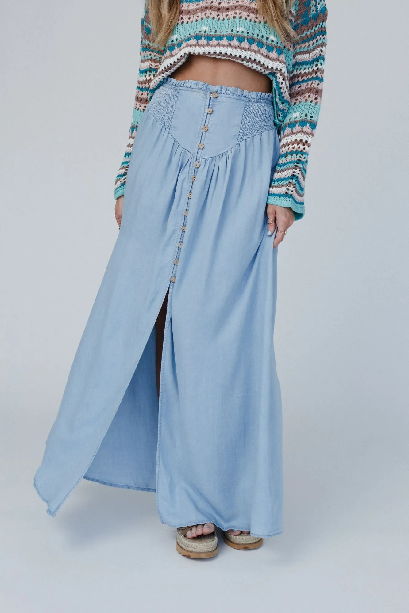 Pacific Coast Denim Maxi Skirt - Blue