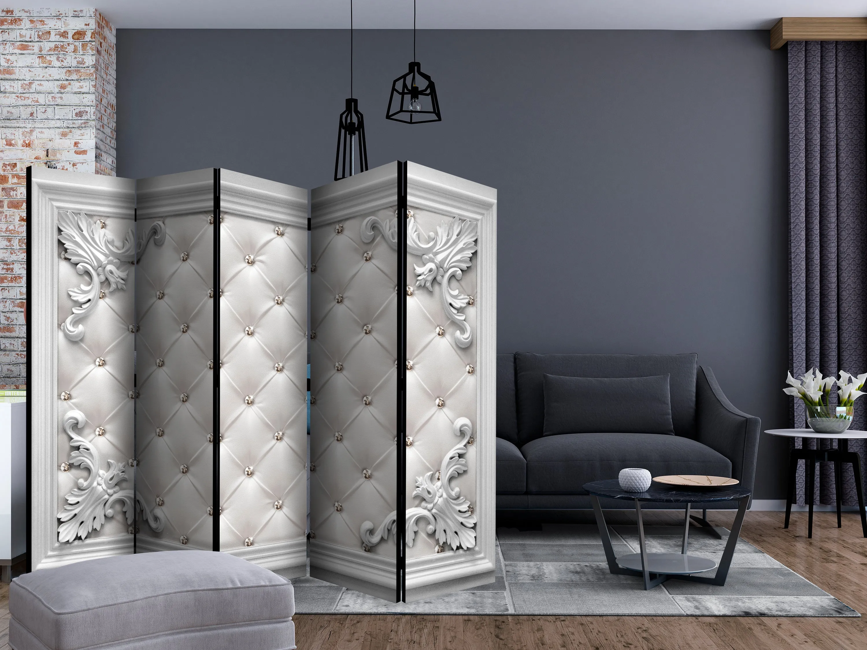 Paravento Quilted Leather II [Room Dividers]