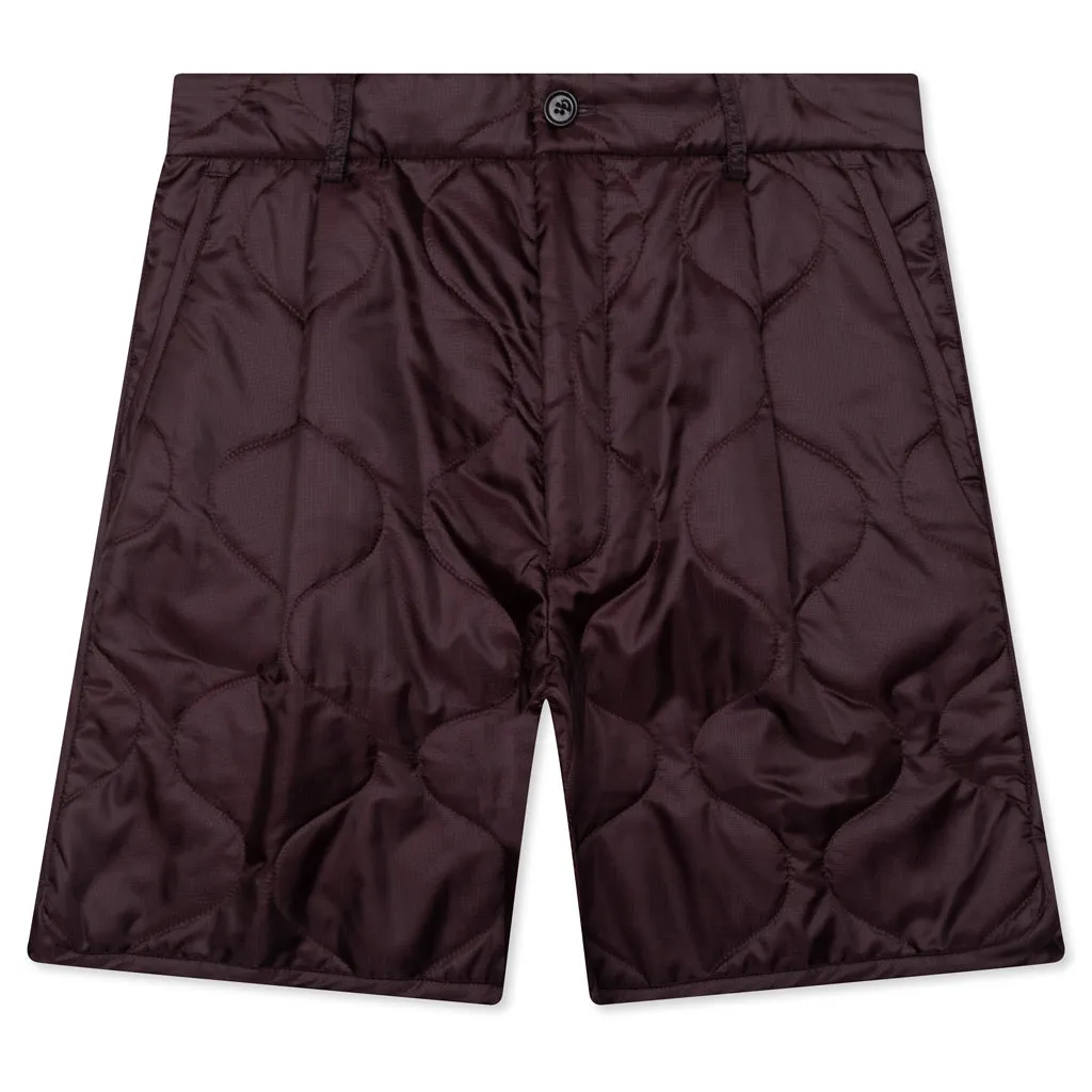 Pleaded Padded Shorts - Auburn