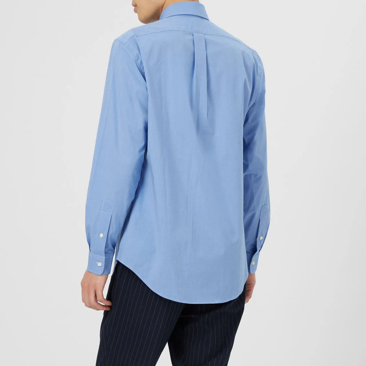 POLO RALPH LAUREN End On End Poplin Logo Shirt - Blue