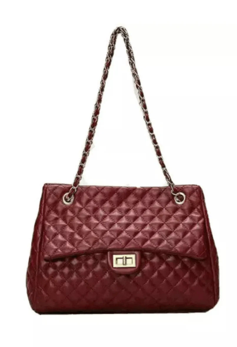 Quilted Lambskin Leather Shoulder Bag