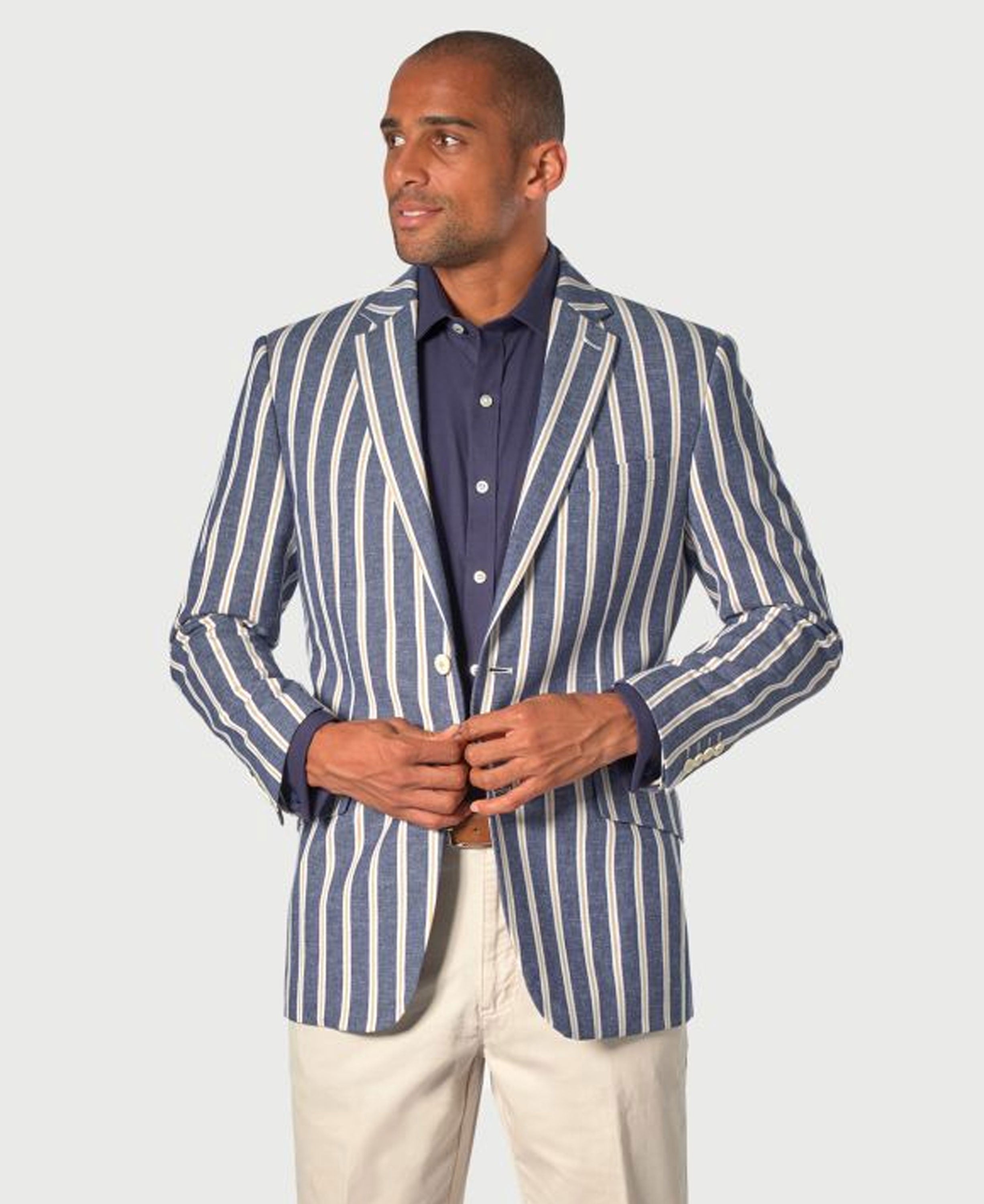 Rafter Summer Stripe Jacket                             Navy