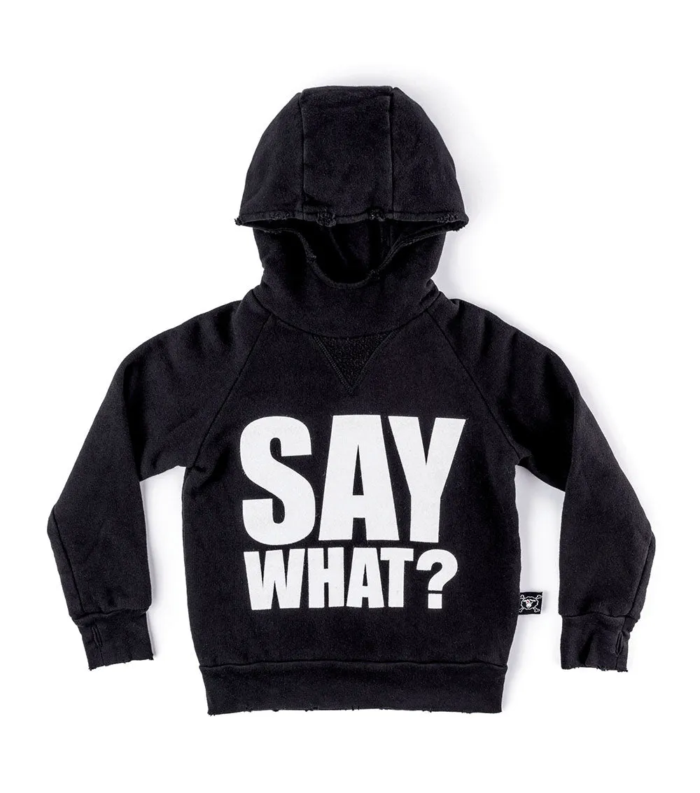 say what? fluffy hoodie