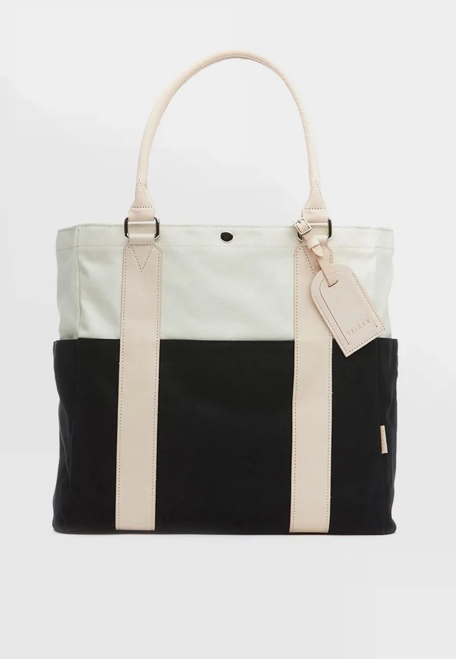 Sherpa Tote Bag - natural cotton/veg tan leather