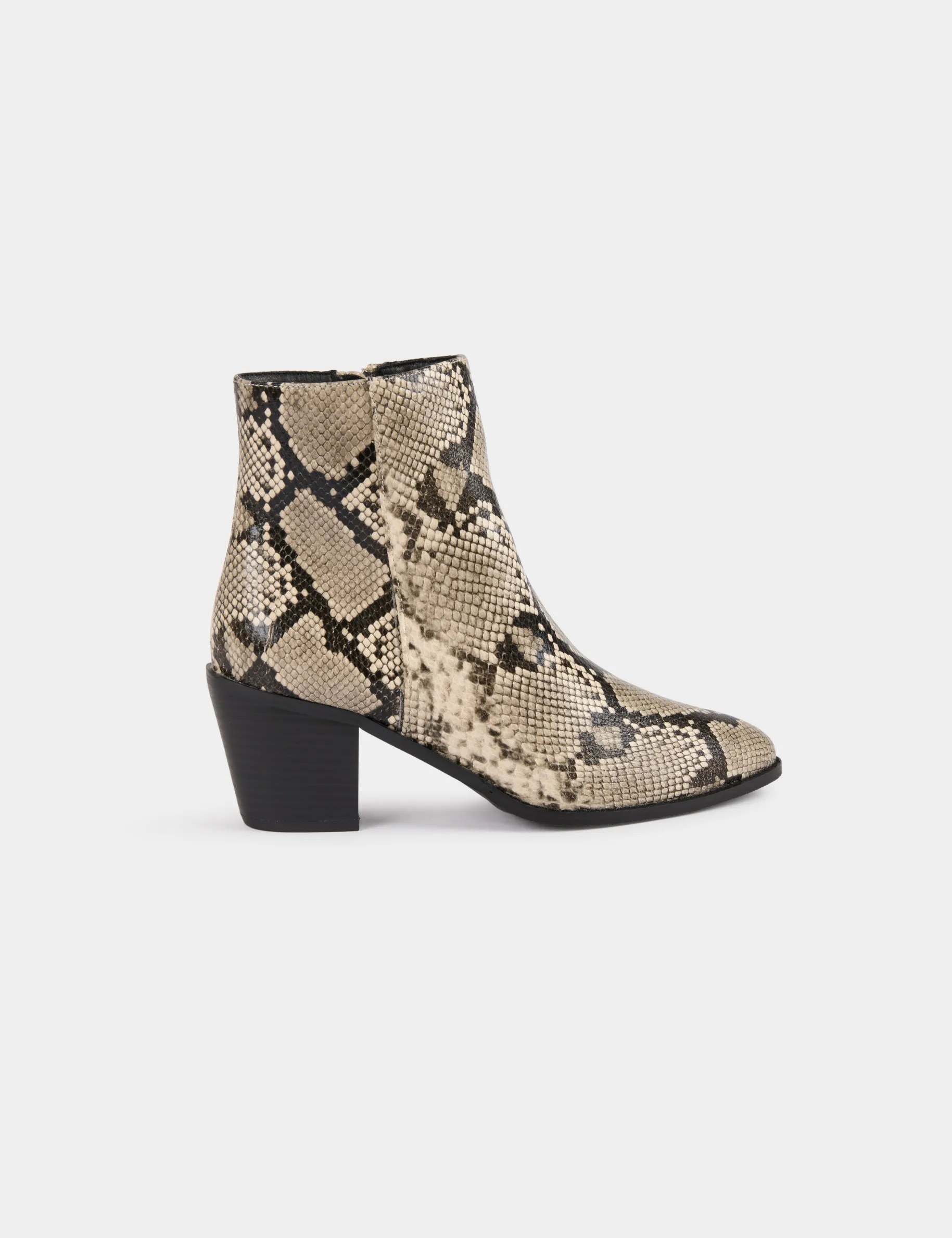 Snake print heeled boots multicolor women