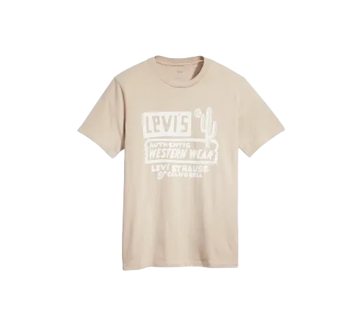 T-SHIRT LEVI'S  GRAPHIC WESTERN GARMENT DYE FEATHER GRAY CREAM