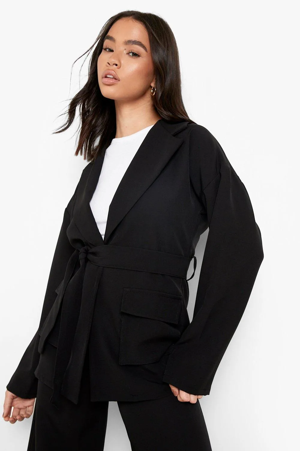 Tailored Utility Pocket Oversized Blazer