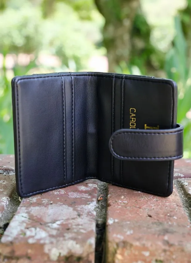 Tate Card Holder Wallet Black V Quilted