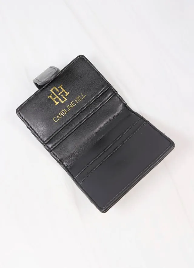 Tate Card Holder Wallet Black V Quilted