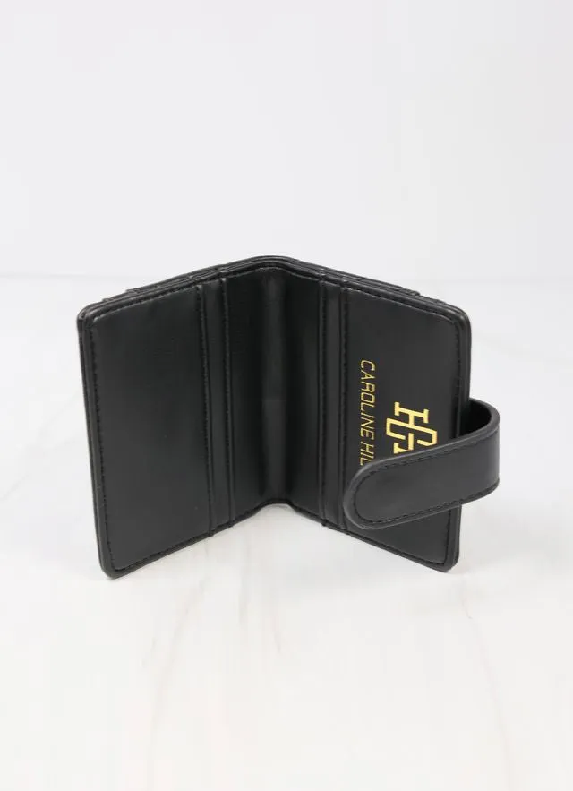 Tate Card Holder Wallet Black V Quilted