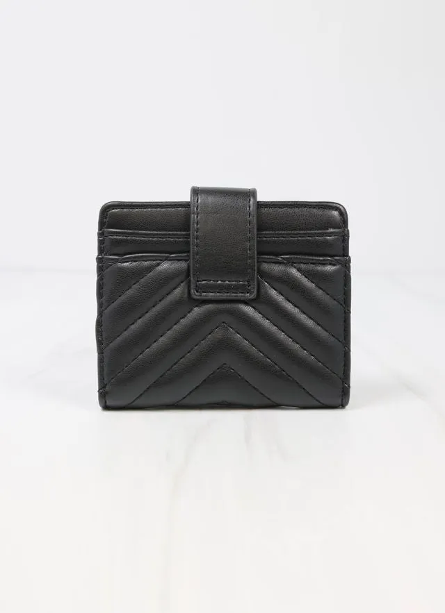 Tate Card Holder Wallet Black V Quilted