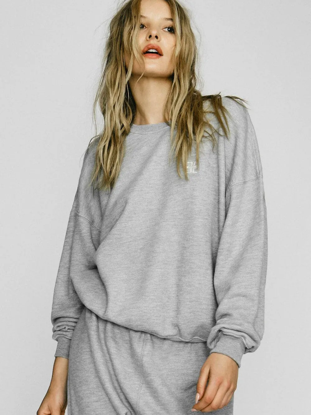 terne Oversized Crewneck Heather Grey Sweatshirt